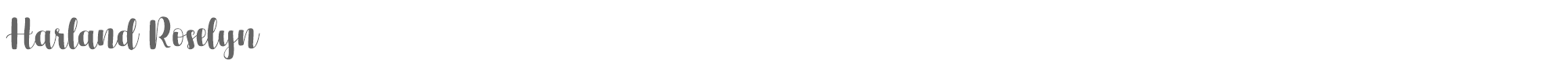 Sample characters Harland Roselyn Font